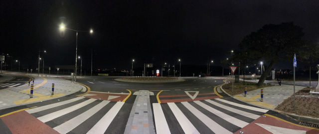 서산시 온석동 일원 회전교차로 가로등 모습. 서산시 제공