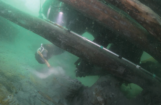 2015년 마도4호선 발견 당시 모습. 국가유산청의 수중발굴보고서에서 발췌