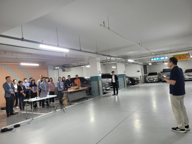 화재감지 경보시스템 시연회. 사진=대한주택관리사협회 제공
