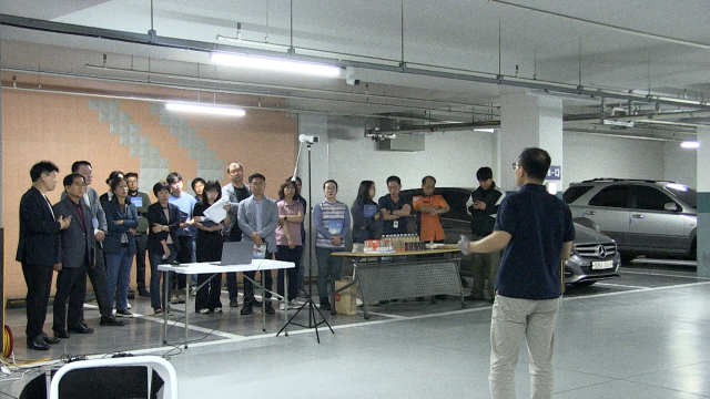 화재감지 경보시스템 시연회. 사진=대한주택관리사협회 제공