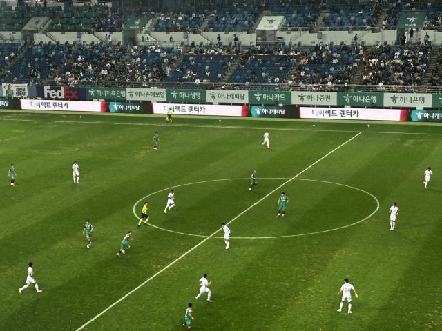 대전하나는 27일 대전월드컵경기장에서 열린 ‘하나은행 K리그1 2025’ 16라운드에서 포항스틸러스를 상대해 1-3으로 패했다. 사진=서유빈 기자