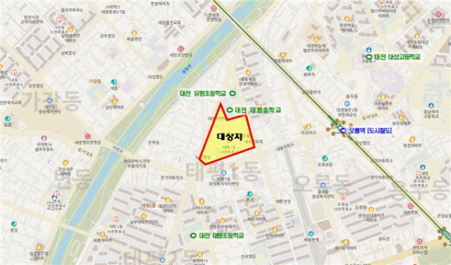 유천동 163-2 일원. 대전시 제공