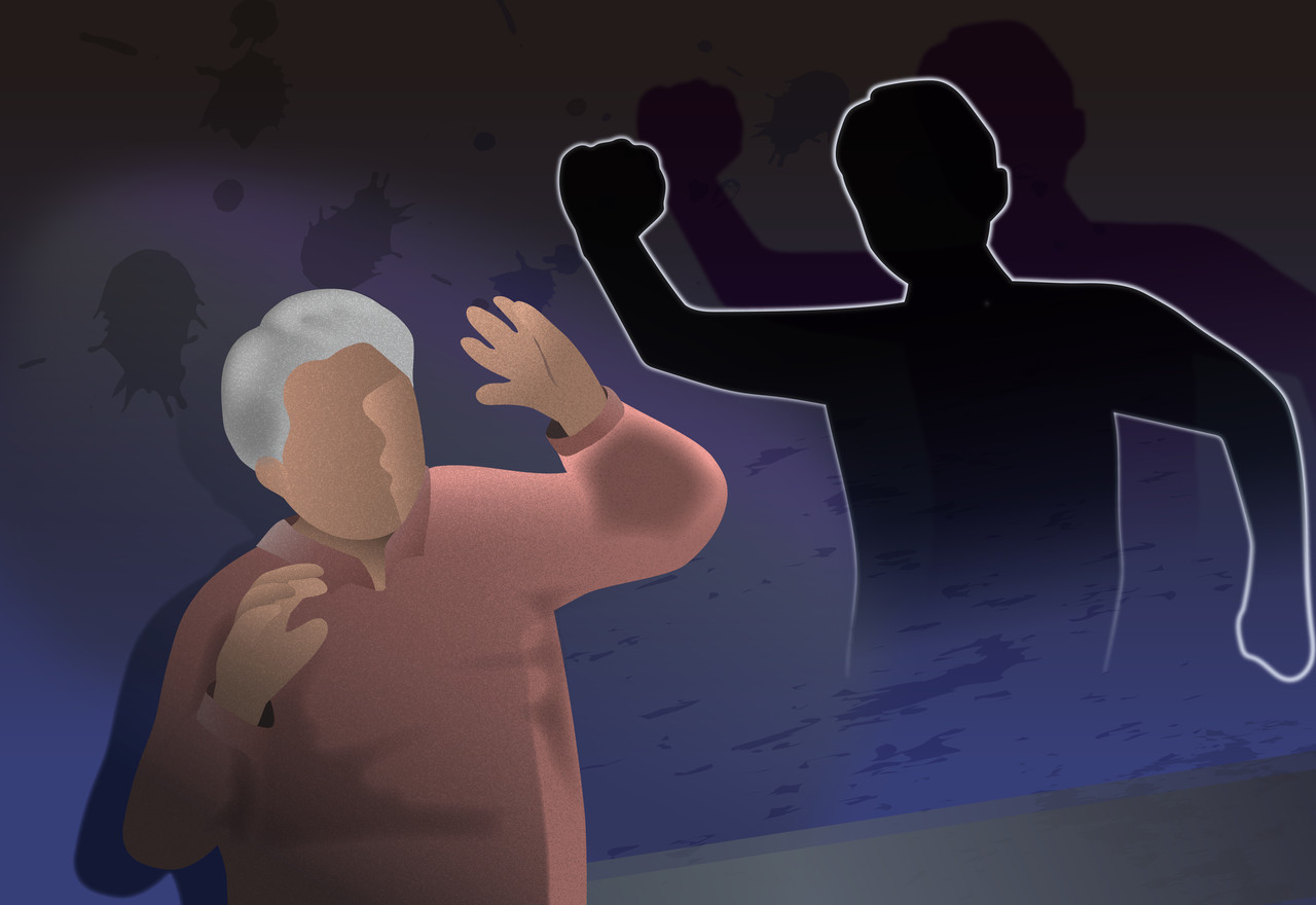 노인 학대. 클립아트 코리아 제공.