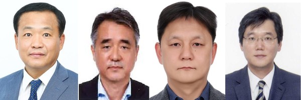 왼쪽부터 지용환 인재개발원장, 태준업 체육건강국장, 정태영 보건환경연구원장, 이종익 상수도사업본부장. 대전시 제공
