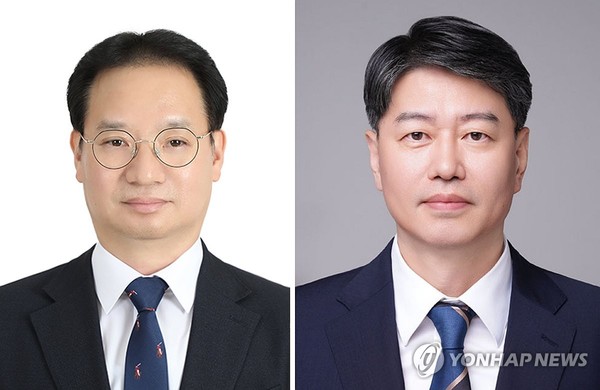 대통령실은 이재명 대통령이 국무조정실 1차장에 김영수 현 국무조정실 국정운영실장(사진 왼쪽)을, 국무조정실 2차장에 김용수 현 국무조정실 경제조정실장(사진 오른쪽)을 임명했다고 강유정 대통령실 브리핑을 통해 9일 밝혔다. 연합뉴스 제공.