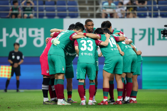 지난달 27일 제주전 선수단. 대전하나시티즌 제공