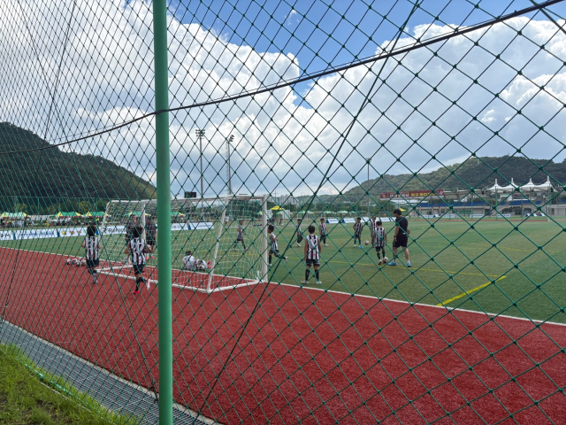 21일 대전 중구 안영생활체육시설단지에서 ‘2025 일류 경제도시 대전 유소년 축구 페스티벌’이 열린 가운데 유소년 축구 선수들이 경기에 임하고 있다. 사진=김세영 기자