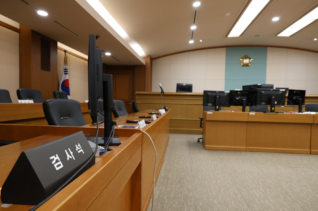 대전법원 법정 검사석[연합뉴스 자료사진]
