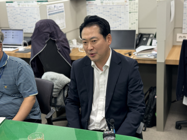 국민의힘 당 대표 선거에 출마한 장동혁 국회의원이 31일 대전시청 기자실을 찾아 출마 포부를 밝혔다. 사진=조사무엘 기자