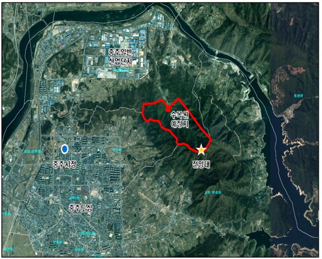 충주 계명산 공립수목원 위치도.사진=충주시