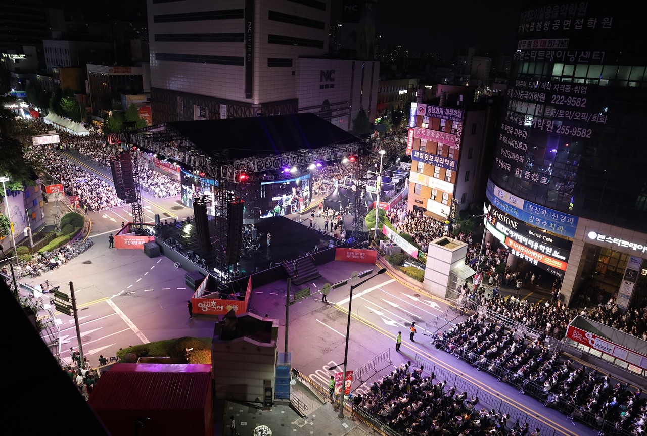 지난 12일 대전 중앙로 일원에서 대전 0시 축제 공연이 펼쳐지고 있다. 이번 축제는 오는 17일까지 이어진다. 2024.8.13 [대전시 제공. 재판매 및 DB금지]