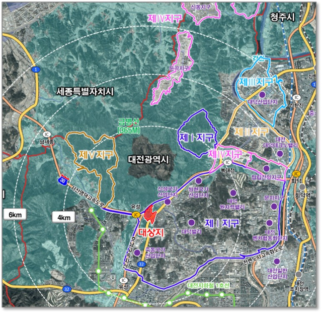 하기지구 특구개발사업 예정지 위치도. 대전시 제공