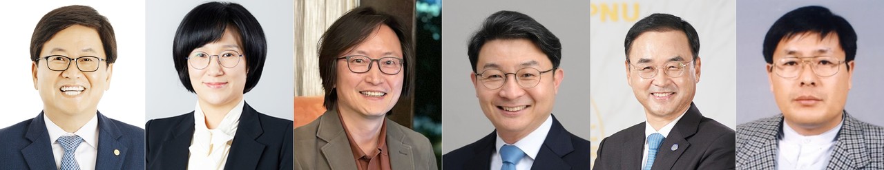 이재명 대통령은 13일 교육부 장관 후보자로 최교진 현 세종특별자치시교육청 교육감을, 여성가족부 장관 후보자로 원민경 국가인권위원회 비상임위원을 각각 지명했다.왼쪽부터 최교진 교육부 장관 후보자, 원민경 여가부 장관 후보자, 주병기 공정거래위원장 후보자, 이억원 금융위원장 후보자, 차정인 국가교육위원회 위원장 내정자, 김호 농어업농어촌특별위원회 위원장. 2025.8.13 사진=연합뉴스. 