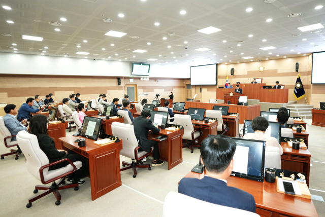 아산시의회 제261회 임시회를 개최 모습. 아산시 의회