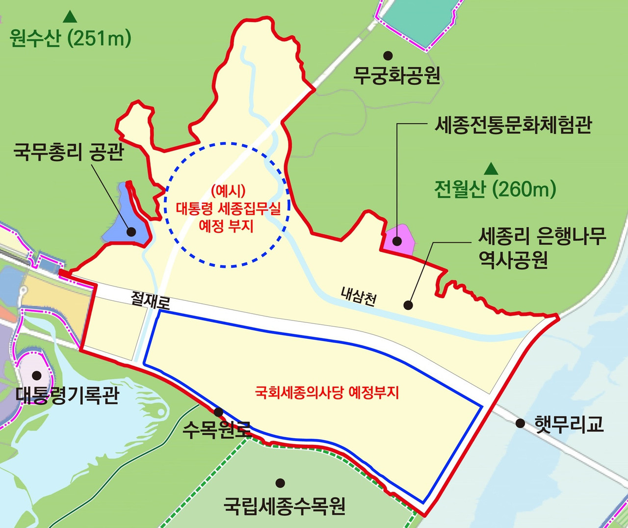 세종시 국가상징구역 조성 예정 부지 [행복청 제공. 재판매 및 DB 금지]