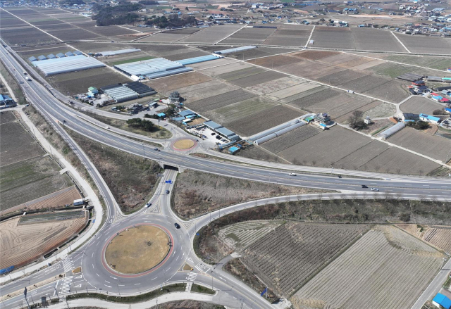 예산군 기후대응도시숲 조성사업 예정지인 국도45호선 삽교교차로. 예산군 제공