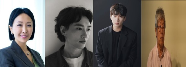 문학상 중·단편 부문을 수상한 박하신 작가왼쪽부터 제18회 노근리평화상 인권상 부문을 수상한 정영순 대한고려인협회 대표, 문학상 장편 부문 수상자 이안리 작가, 문학상 중·단편 부문 수상자 박하신 작가,특별상 부문 수상자 서용선 화가. 노근리평화재단 제공.