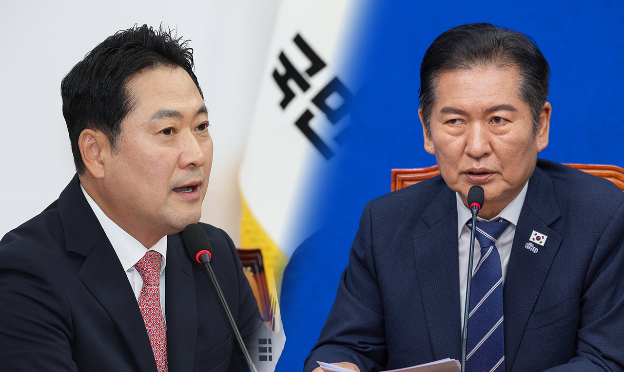 국민의힘 장동혁 대표(왼쪽) 더불어민주당 정청래 대표(오른쪽). 사진=연합뉴스. 