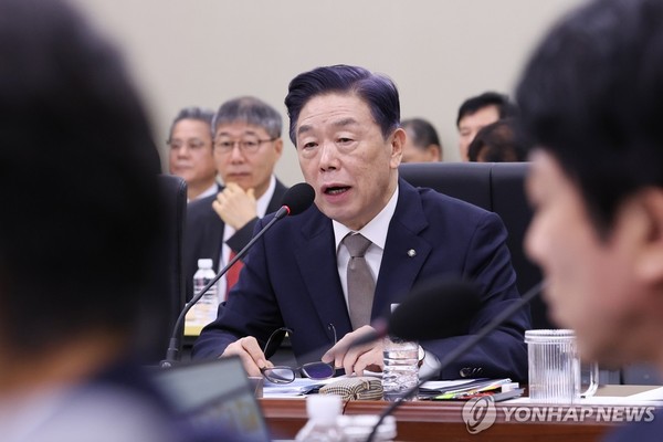 위원질의 답변하는 김형석 독립기념관장. 연합뉴스 제공.