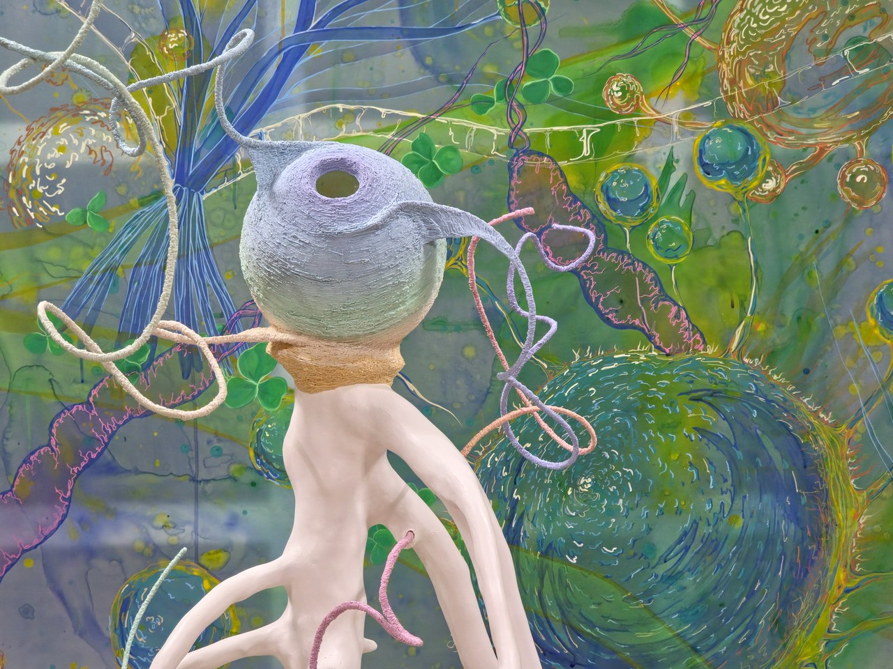 조미예 작가가 김보경 한국생명공학연구원박사와 창작한 작품 '유전체 변주#4, Genomic Variations#4'. 사진 대전문화재단 제공