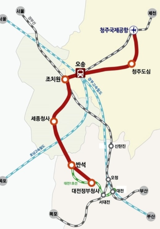 CTX 노선도 [충북도 제공. 재판매 및 DB 금지]