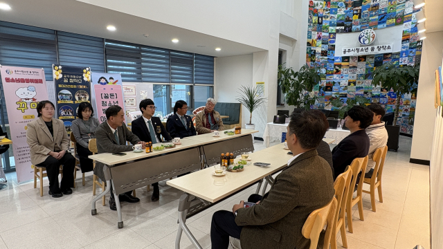 공산성로타리클럽의 김석환 회장이 인사말을 하는 모습.사진=김익환 기자