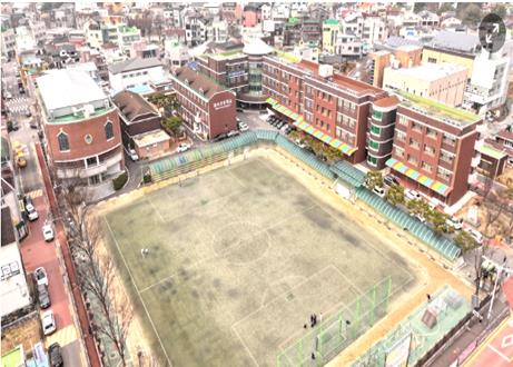 ▲엄사초 복합시설이 들어설 운동장. 계룡시 제공