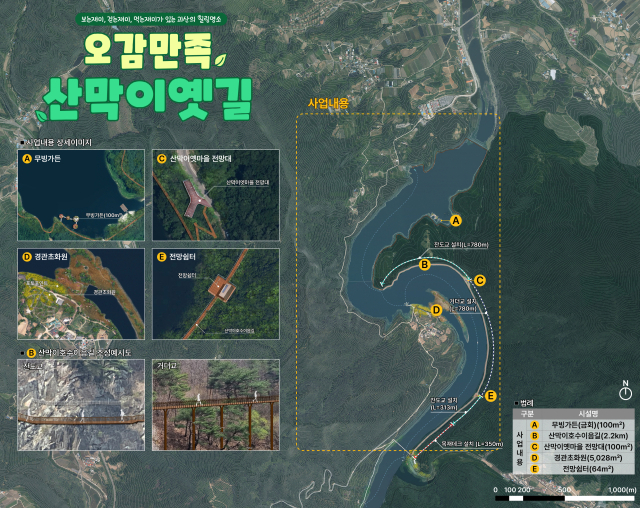 괴산 산막이옛길 리본(REBorn) 프로젝트 계획도. 괴산군 제공